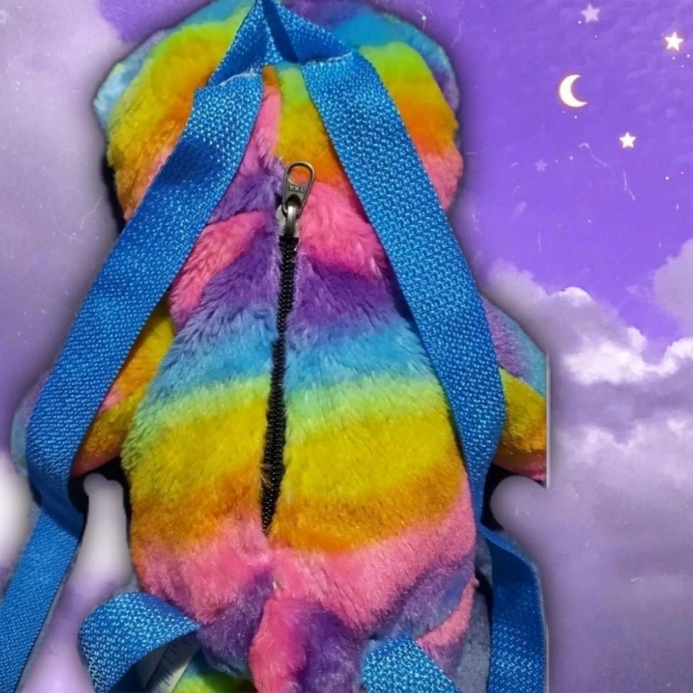 Customized BAB Colorful Plush Backpack - Picture 2 of 4